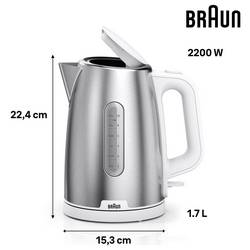 Braun WK 1500 GY rychlovarná konvice, bez BPA, šedá, 0X21010083