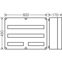 Hensel 20001320 Mi 1683 malý rozváděč na omítku Počet modulů (šířka) = 80 Počet řádků = 3 Obsah 1 ks