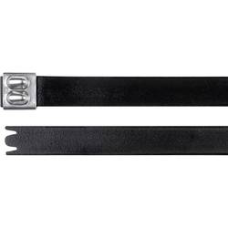 HellermannTyton 111-00299, MBT14XHFC-SS316/SP-BK, stahovací pásky, 12.30 mm, 362 mm, černá, s kuličkovým uzávěrem, odolná vůči UV záření, 1 ks