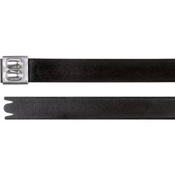 HellermannTyton 111-00299, MBT14XHFC-SS316/SP-BK, stahovací pásky, 12.30 mm, 362 mm, černá, s kuličkovým uzávěrem, odolná vůči UV záření, 1 ks