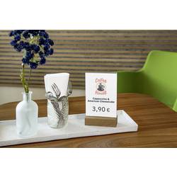 Sigel TA252 stolní stojan Použití pro formát papíru: DIN A6 čiré sklo, dřevo 1 ks