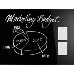 magnetoplan magnetická skleněná tabule (š x v) 1200 mm x 900 mm černá 13404012