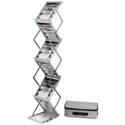 Deflecto 36100 držák prospektů stříbrná DIN A4 Počet přihrádek 6 1 ks (š x v x h) 280 x 1500 x 375 mm