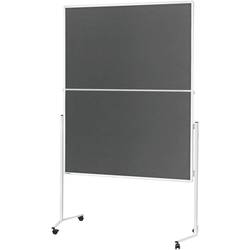 magnetoplan moderační tabule 2111301 (d x š x v) 1260.00 x 1200 x 1500 mm plsť šedá, bílá oboustranně použitelné, včetně koleček, nástěnka 2111301