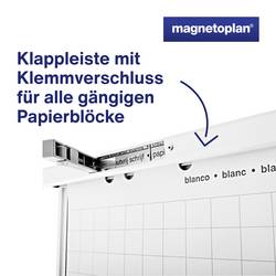 magnetoplan flipchart Junior SP (d x š x v) 1100.00 x 750 x 1850 mm bílá omyvatelný, popisovatelný, výškově nastavitelný, vč. odkládací poličky, magnetický