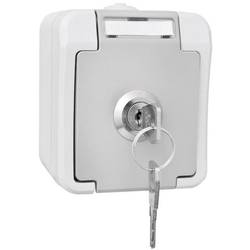 Peranova 103398 spínání ve vlhkých místnostech zásuvka s ochranným kontaktem Pera světle šedá, tmavě šedá 1 ks