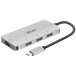 club3D CSV-1547 USB Hub 4 porty USB-A USB 3.1 Gen2 10 GBit/s s konektorem USB C černá, stříbrná CSV-1547