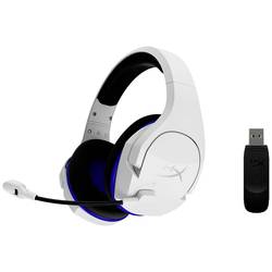 HyperX Cloud Stinger Core Headset uzavřená (Over Ear) bezdrátová stereo bílá, modrá regulace hlasitosti, Vypnutí zvuku mikrofonu Gaming