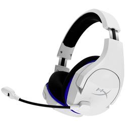 HyperX Cloud Stinger Core Headset uzavřená (Over Ear) bezdrátová stereo bílá, modrá regulace hlasitosti, Vypnutí zvuku mikrofonu Gaming