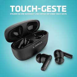 Lamax Clips1 Play Headset do uší (In Ear) Bluetooth® stereo černá Indikátor nabití, Nabíjecí pouzdro, regulace hlasitosti, odolné vůči potu, dotykové ovládání,