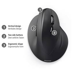 Hama optická ergonomická myš, přenos bezdrátový, 6 tlačítko, 1800 dpi, černá