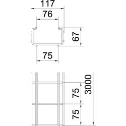 OBO Bettermann 6017436 Mřížkový žlab (d x š x v) 3 m x 100.00 mm x 50.00 mm 3 m