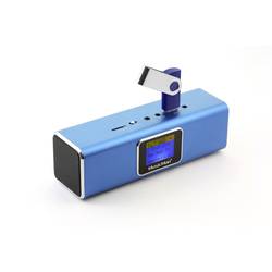 Music Man MA Display blau mini reproduktor AUX, FM rádio, SD paměť. karta, přenosné, USB modrá (metalíza)