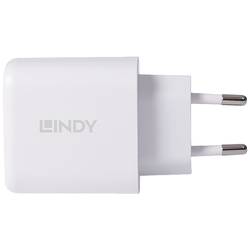 LINDY 30W USB Type A & C Charger USB nabíječka, 1x USB A , 1x USB-C®, 30 W, bílá