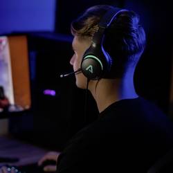 Lamax Heroes Guard1 Headset uzavřená (Over Ear) kabelová stereo černá headset, regulace hlasitosti, Vypnutí zvuku mikrofonu Gaming