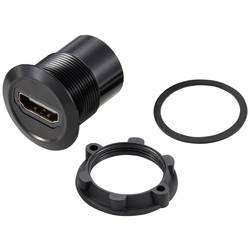 TRU COMPONENTS TC-11980464 Zásuvka HDMI panelového adaptéru HDMI zásuvka HDMI zásuvka černá Množství: 1 ks
