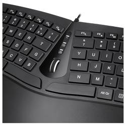 Perixx Ergonomisch bezdrátový sada klávesnice a myše ergonomická německá, QWERTZ černá