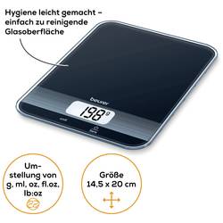 Beurer KS 19 kuchyňská váha digitální Max. váživost=5 kg černá 200 x 145 x 17