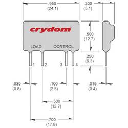 Crydom polovodičové relé ASO242 2 A Spínací napětí (max.): 280 V/AC spínání při nulovém napětí 1 ks