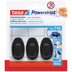 tesa Black Hooks S Lepicí háček na páskou PowerStrips Small Oval (š x v) 14 mm x 34 mm černá Množství: 3 ks