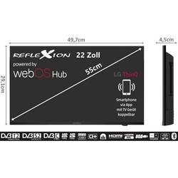 Reflexion LDDX22iBT_B LCD TV 55 cm 22 palec Energetická třída (EEK2021) E (A - G) DVB-T2, DVB-C, DVB-S2, Full HD, Smart TV, WLAN, DVD-Player, CI+ černá