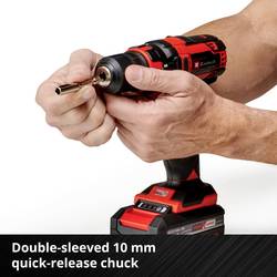 Einhell TC-CD 18/35 Li aku vrtací šroubovák, 18 V, 1.5 Ah Li-Ion vč. nabíječky, vč. 32dílné sady bitů, akumulátor, 2476743+2936796