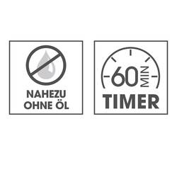 GourmetMaxx 14578 horkovzdušná fritéza, 4 l, 1 400 W, Cool touch pouzdro, černá