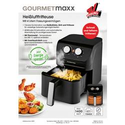 GourmetMaxx 14578 horkovzdušná fritéza, 4 l, 1 400 W, Cool touch pouzdro, černá