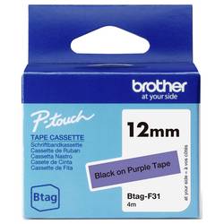 Brother Btag-F31 páska do štítkovače Barva pásky: fialová Barva písma: černá 12 mm 4 m
