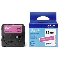 Brother Btag-P35 páska do štítkovače Barva pásky: růžová Barva písma: bílá 12 mm 4 m