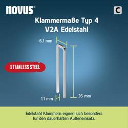 Novus Tools 042-0802 sponky s úzkým hřbetem Typ 4 1000 ks Rozměry (d x š) 18 mm x 6.1 mm
