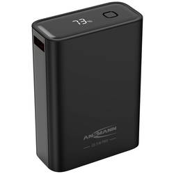 Ansmann 20000 mAh PB222PD sw powerbanka 20 Ah Power Delivery 3.0, Quick Charge 2.0 Li-Pol černá S regulátorem nabíjení, Možnost současného nabíjení a vybíjení,