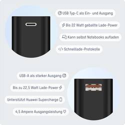 Ansmann 20000 mAh PB222PD sw powerbanka 20 Ah Power Delivery 3.0, Quick Charge 2.0 Li-Pol černá S regulátorem nabíjení, Možnost současného nabíjení a vybíjení,