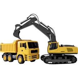 Amewi 1:18 Stavební stroj stavební vozidlo, kamion se světelným efektem, vč. akumulátorů a kabelu k nabíjení