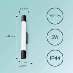 Philips Rover 8720169300170 LED koupelnové stropní světlo 5 W teplá bílá černá