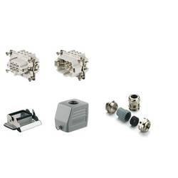 RockStar&reg; HDC kits-Heavy Duty Connectors, Kit, HE, Size: 3, Poles: 1, Screw connection, 500 V, 24 A, diecast aluminium, PG