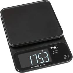 TFA Dostmann COOKIE digitální kuchyňská váha digitální digitální, s odměrnou mísou Max. váživost=5000 g černá 130 x 195 x 29