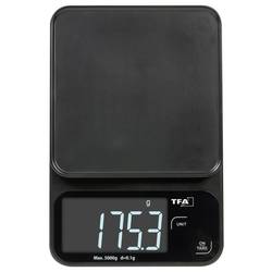TFA Dostmann COOKIE digitální kuchyňská váha digitální digitální, s odměrnou mísou Max. váživost=5000 g černá 130 x 195 x 29