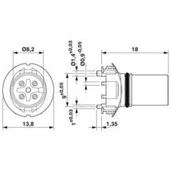 Phoenix Contact SACC-CIP-M12FS-4P SMD SH-SP sada předloh, 1418629, piny: 4, 5 ks