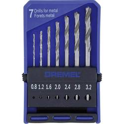 Dremel 2615062832 628 HSS kovový spirálový vrták 7dílná 0.8 mm, 1.2 mm, 1.6 mm, 2 mm, 2.4 mm, 2.8 mm, 3.2 mm válcová stopka 1 sada