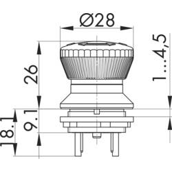 Schlegel FRVKOO_C001, FRVKOO_C001 hřibové tlačítko nouzového vypnutí, 2 rozpínací kontakty, 1 ks