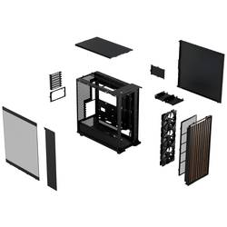 Fractal Design North XL midi tower herní pouzdro uhlová, černá prachový filtr, 3 předinstalované ventilátory, boční okno