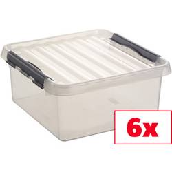Helit úložný box Sunware Q-line transparentní 18 l (š x v x h) 40 x 18 x 40 mm 6 ks