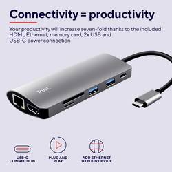 Trust USB-C® dokovací stanice DALYX 7-IN-1 USB-C ADAPTER Vhodné pro značky (dokovací stanice pro notebook): univerzální