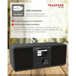 Telestar TOP 250 Schwarz 5700250 internetové přenosné rádio, DAB+, internetové, FM, černá