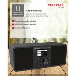 Telestar TOP 250 Schwarz 5700250 internetové přenosné rádio, DAB+, internetové, FM, černá