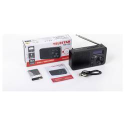 Telestar TELESTAR TOP 100 Schwarz 5700100 Akumulátorové rádio, DAB+, FM, Bluetooth, USB, s USB nabíječkou, s akumulátorem, funkce alarmu, černá