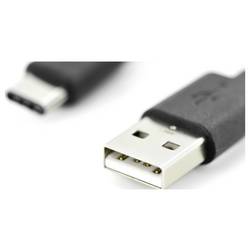 Digitus USB kabel USB 2.0 USB-C ® zástrčka, USB-A zástrčka 1.00 m černá flexibilní provedení AK-300154-010-S