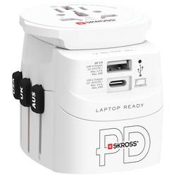 Skross 1.302474 cestovní adaptér Pro Light USB AC45PD World