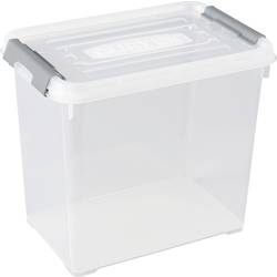 Curver 243859 Úložný box, HANDY, stohovatelné, (d x š x v) 294 x 194 x 254 mm, transparentní, stříbrná, 1 ks